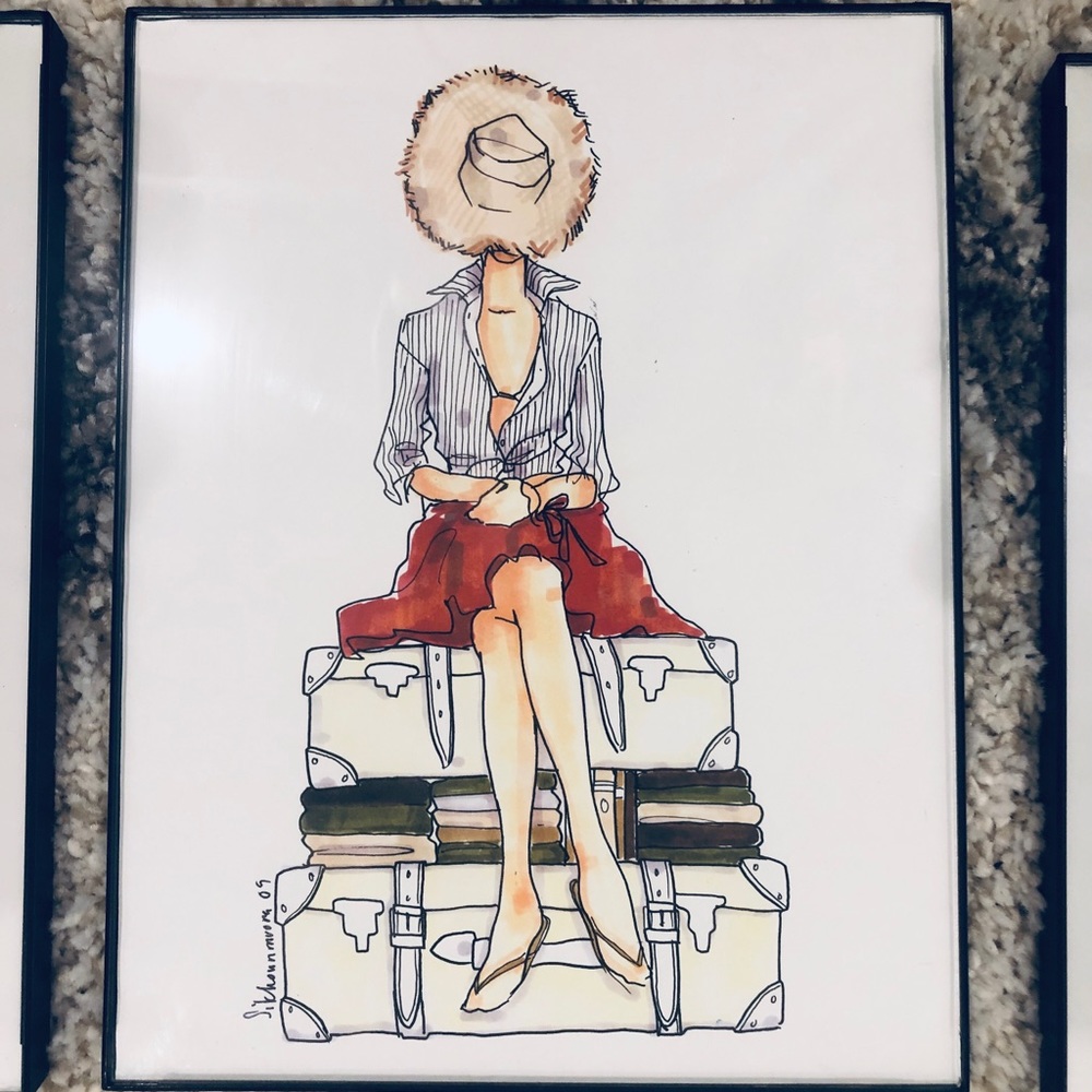 Original J.Crew Somsack Sketches, framed & signed - Picture 4 of 5